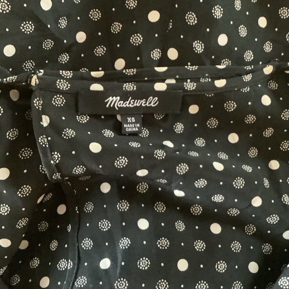 Madewell Silk Petalplay Romper Cutout Back Black Dotmix Size XS - Picture 5 of 6